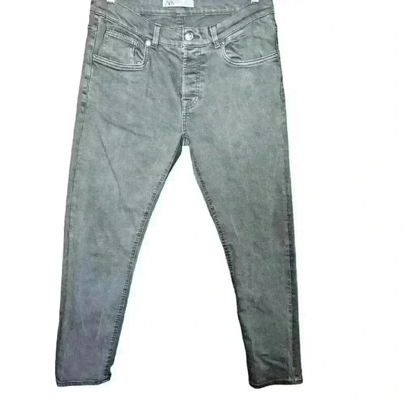 ZARA Sz 31 High Rise Straight Leg Button Fly Jeans - Picture 1 of 16